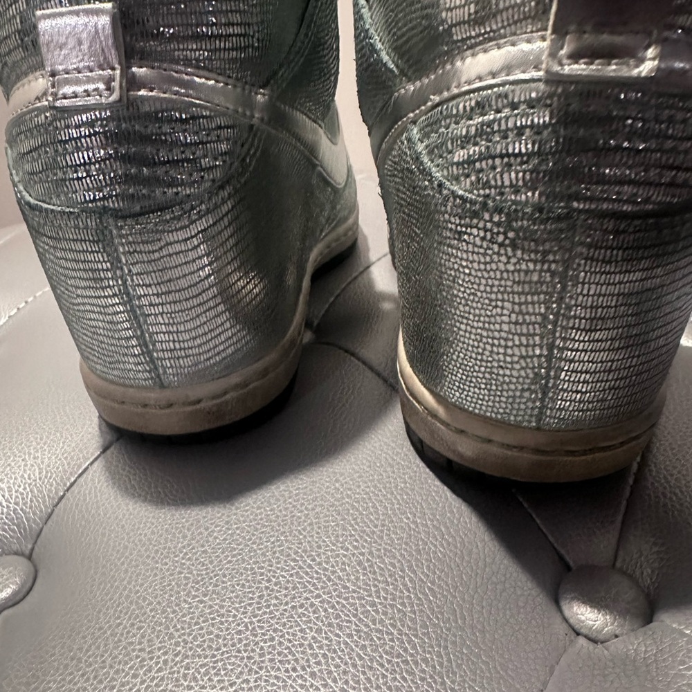 Nike WMNS Dunk SKY HI “Disco Ball” 637991-001 Metallic Silver/Glacier Ice sz 10 - Picture 5 of 9